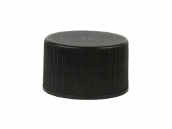 20-410 Black Non Dispensing PP Plastic Ribbed Cap w/ Stipple Top & F-217 Liner