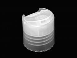 20-410 Natural (clear) Dispensing Disc Top Smooth Bottle Cap w/ .270 in. Orifice (Seaquist)