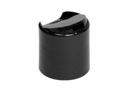 20-410 Black Smooth PP Plastic Dispensing Disc Top Bottle Cap- .270 in. Orifice (Seaquist-Aptar)