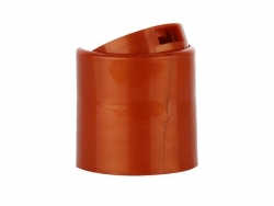 28-410 Orange Rustic Pearl Dispensing Smooth Disc-Top Bottle Cap-.330 in. Orifice & HS Liner
