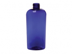 4 oz. Blue Cobalt Cosmo Oval PET (BPA Free) Semi-Translucent 20-410 Plastic Bottle (Stock Item)