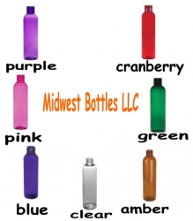 1 oz. Amber, Clear, Cobalt Blue, Cranberry, Green, Pink or Purple 20-410 Semi-Translucent PET Plastic Round Bullet Bottle with Sprayer (2 pc. set) 30% OFF  (STOCK BOTTLES & SPRAYERS)