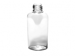 2 oz. Clear 20-410 Plastic Tapered PET (BPA Free) PLastic Cosmo Oval Bottle w/ Sprayer (2 pc) (Stock Item)