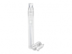 .33 oz (1/3 oz) (10 ml) Frosted 14 MM Round Other Plastic Bottle-Natural Sprayer-Pen Clip-Overcap