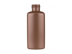 2 oz. Brown Copper Pearl Flat Sided Oval 20-410 HDPE Opaque Plastic Bottle
