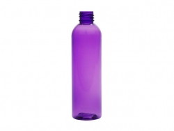 8 oz. Purple 24-410 PET (BPA Free) Semi-Translucent Bullet Round Plastic Bottle (Stock Item)