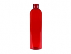 8 oz. Cranberry Red 24-410 Semi-Translucent PET (BPA Free) Plastic Round Bullet Bottle (Silgan)