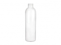 8 oz. White 24-410 Round Bullet PET (BPA Free) Opaque Gloss Finish Plastic Bottle (Stock Item)