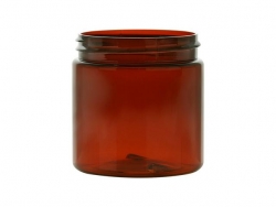 4 oz. Amber Dark Plastic Single Wall 58-400 PET Jar (Stock Item)