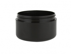 1/2 oz. Black Shiny Plastic Double Wall 48-400 PP Jar w/ HDPE Inner Jar (Stock Item)