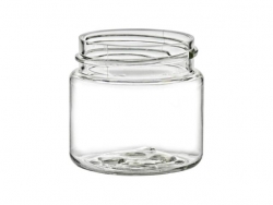 1 oz. Clear Plastic Single Wall 38-400 PET Jar (Stock Item)