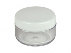 1/5 oz (6 mm) Clear Jar with 27 mm White Linerless Cap