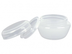 1/3 oz (10 mm) Natural Mushroom PP Plastic Jar with 34 mm Natural Cap & Disc (3 pc) (Stock Item) VOLUME DISCOUNT