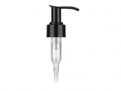 24-410 Black Plastic Lotion-Soap Pump w/ 1.2cc Output, Lock-Up Head & 8 3/4 in. diptube (Stock Item)