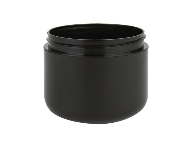 1 oz. Black Plastic Double Wall 53-400 PP Jar (Stock Item)