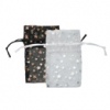 4x5 in. Black with Gold Designs Organza Bag (12 pk.)