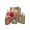 5.5 in.  x 3.25 in.  x 8 in. Gingham Checked Small (Rose) Paper Gift Bag Mix & Match for VOLUME DISCOUNTS