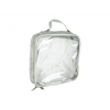 Gray/Clear/Silver  Vinyl/Other Oblong Bag with Clear Front & 2 Silver Zippers  VOLUME DISCOUNTS