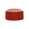 20-400 Red Non dispensing Ribbed Bottle Cap w/ Stipple Top & F-217 Liner