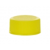 20-400 Yellow Non Dispensing Ribbed Bottle Cap w/ Stipple Top & F-217 Liner