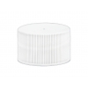 28-410 White Ribbed PP Non Dispensing Plastic Bottle Cap-Matte Top-Foam Liner-BERRY