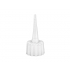15-415 Natural (clear) Fluted Snip Tip Dispensing Bottle Cap w/ White Snip Tip Cover