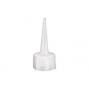 15-415 Natural Clear Fluted Snip Tip Dispensing Bottle Cap w/ Snip Tip Cover