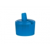 20-410 Blue Turret Ribbed Dispensing Bottle Cap w/ .110 in. Orifice