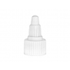 20-410 White Ribbed Twist Open Top PP Plastic Dispensing Bottle Cap W/ .113 in. Orifice (Surplus)