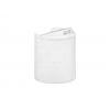 20-410 White Smooth F-Style PP Plastic Dispensing Disc-Top Bottle Cap w/ .288 in. Orifice (MPCH)