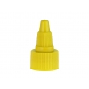 20-410 Yellow Ribbed Twist Open Top PP Plastic Dispensing Bottle Cap W/ .113 in. Orifice (Surplus)