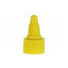 20-410 Yellow Ribbed Twist Open Top PP Plastic Dispensing Bottle Cap W/ .115 in. Orifice (Surplus)