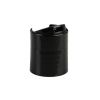 20-410 Black Smooth PP Plastic Dispensing F Style Disc Top Bottle Cap w/ .270 in. Orifice (King)