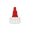 24-400 White-Red Ribbed Twist Open Dispensing PP Plastic Bottle Cap-HS Liner-Gasket