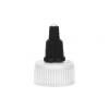 24-400 White-Black Ribbed Twist Open Dispensing PP Plastic Bottle Cap-HS Liner-Gasket