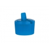 24-410 Blue Turret Ribbed Dispensing Bottle Cap w/ .110 Orfice