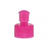 24-410 PinkTranslucent Ribbed Dispensing Bottle Cap Push-Pull Style w/ .215 in. Orifice