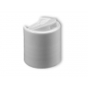 24-410 White Smooth Dispensing Disc Top PP Plastic Bottle Cap w/ .310 in. Orifice (Seaquist)