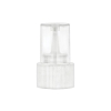 24-410 White Ribbed Dispensing PP Plastic Bottle Cap with Cone Tip-051 in. Orifice-HS Liner-Clear Hood
