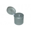 24-415 Silver Smooth Flip-Top Dispensing Bottle Cap w/ .125 in. Orifice