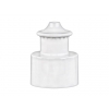28-410 White Faceted Dispensing Bottle Cap Push-Pull Style w/ .130 in. Orifice