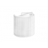 28-410 White Ribbed F Style Dispensing Disc-Top Bottle Cap w/ .343 in. Orifice (Stull)