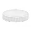 100-400 White Flat Ribbed Non Dispensing Jar Cap w/ Liner