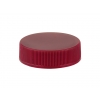 33-400 Cranberry Red Ribbed Non Dispensing Liner-Less PP Plastic Jar Cap