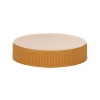 48-400 Brown Golden Flat Ribbed Non Dispensing Plastic Linerless Jar Cap (MRP-Surplus)