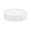 48-400 White Ribbed Flat Non Dispensing PP Plastic Jar Cap-Sure-seal 222 Foam Liner