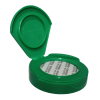 53-400 Green Smooth PP Plastic NutraGen II Snap Top Dispensing Bottle-Jar Cap-PS 113 liner