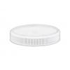 58-400 White Flat Ribbed PP Plastic Non Dispensing Jar Cap w/ Foam Liner (Surplus)