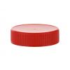 70-450 Red Bold Ribbed Flat PP Plastic CT Jar Cap-Deep Skirt-HS liner