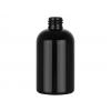 6 oz. Black PET 24-410 Shiny Opaque Plastic Boston Round Bottle-Pump or Sprayer (Silgan)